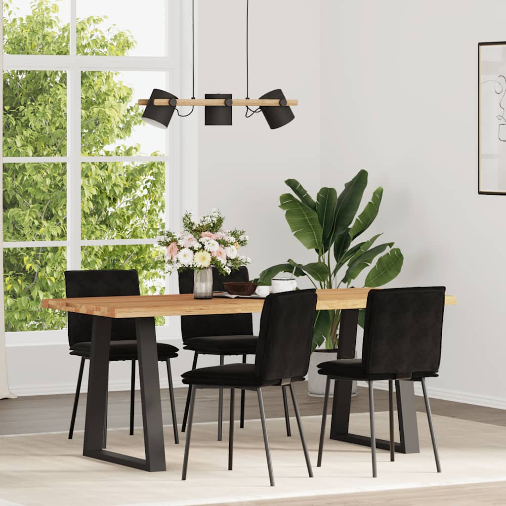 vidaXL Eetkamerstoelen 4 st fluweel zwart - Aashly