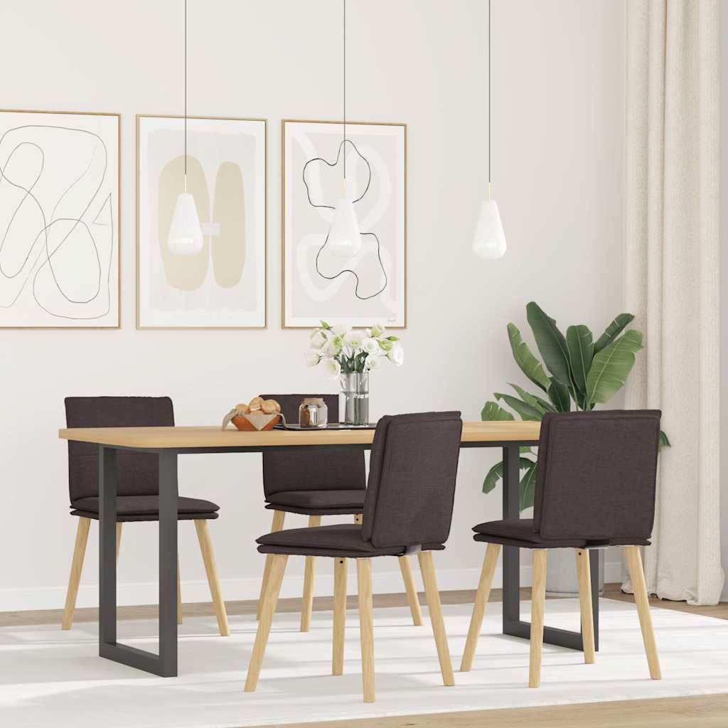 vidaXL Eetkamerstoelen draaibaar 2 st stof taupe - Aashly