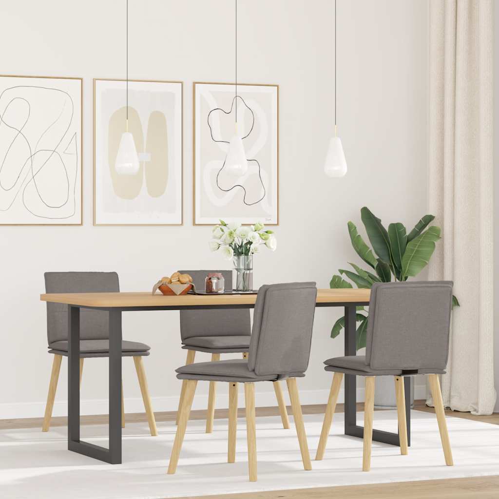vidaXL Eetkamerstoelen draaibaar 2 st stof taupe - Aashly