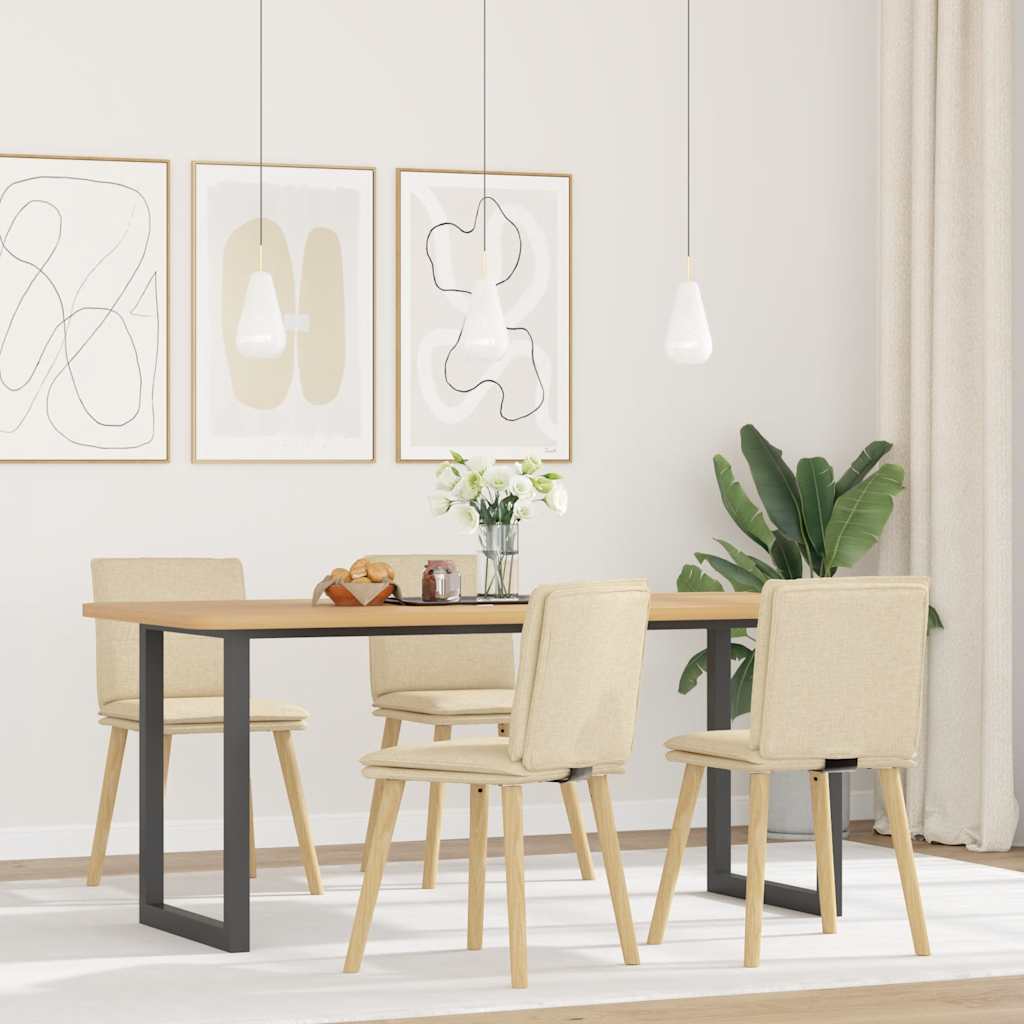 vidaXL Eetkamerstoelen draaibaar 2 st stof taupe - Aashly