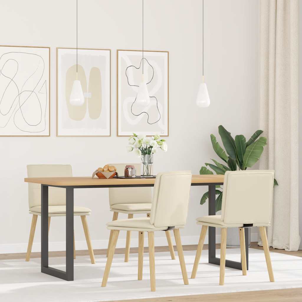 vidaXL Eetkamerstoelen draaibaar 2 st stof taupe - Aashly