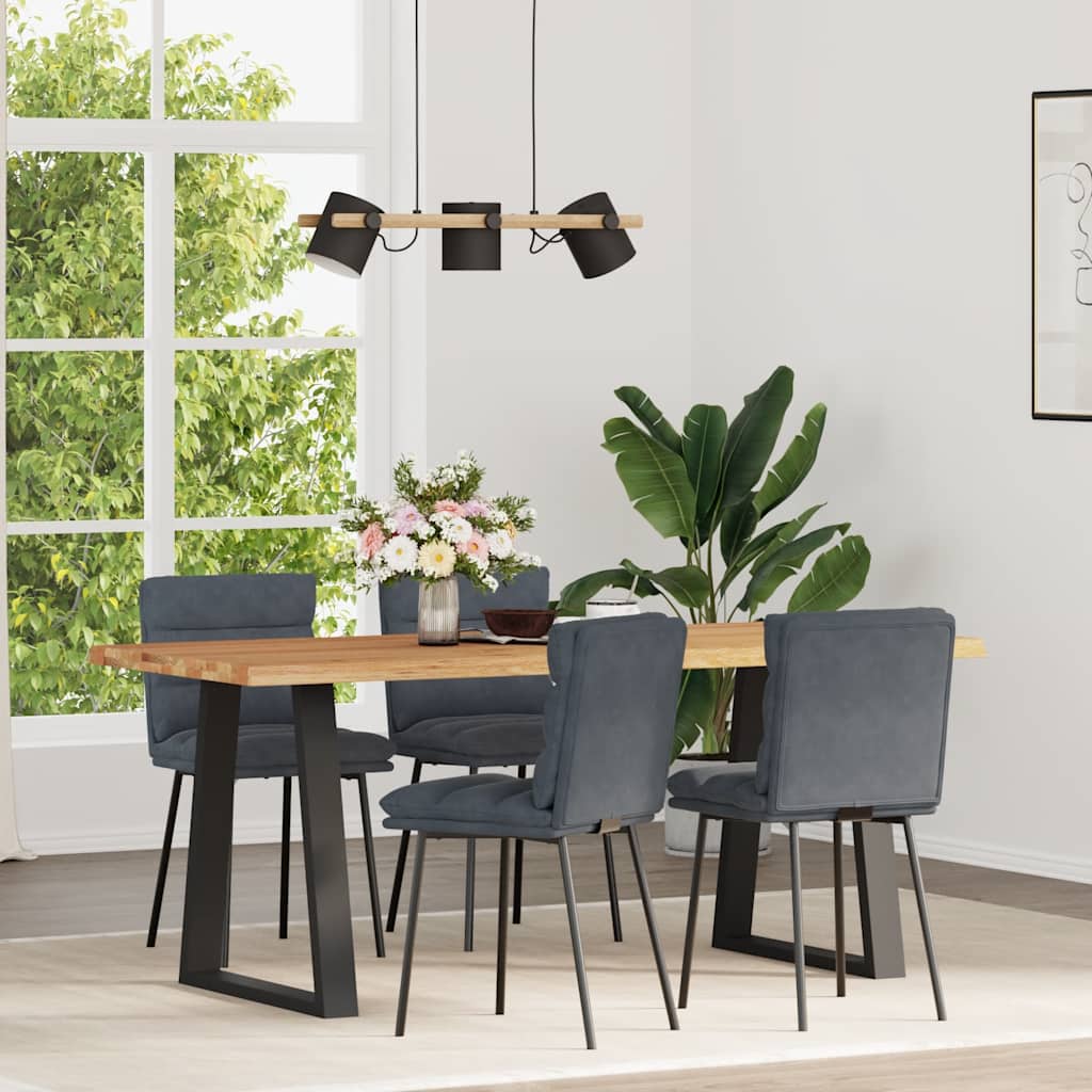 vidaXL Eetkamerstoelen 4 st fluweel blauw - Aashly