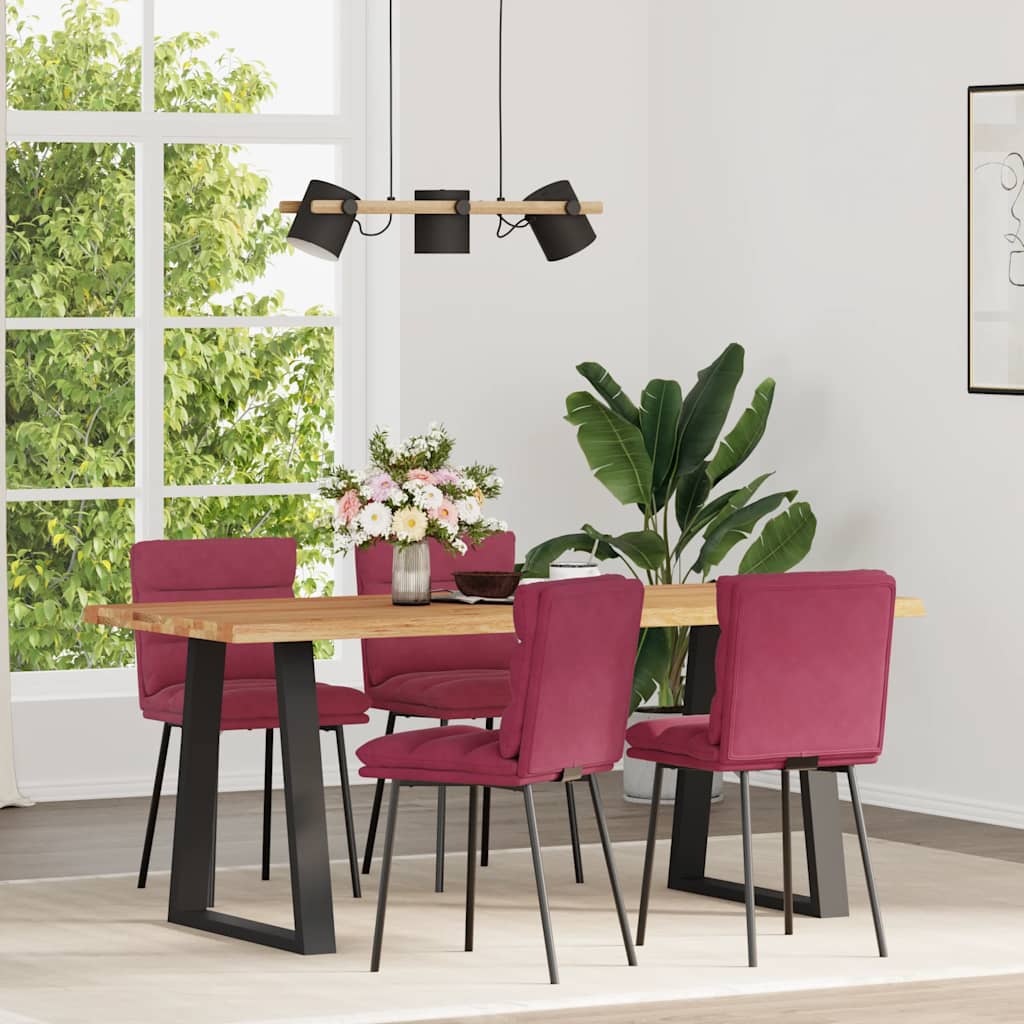 vidaXL Eetkamerstoelen 4 st fluweel blauw - Aashly