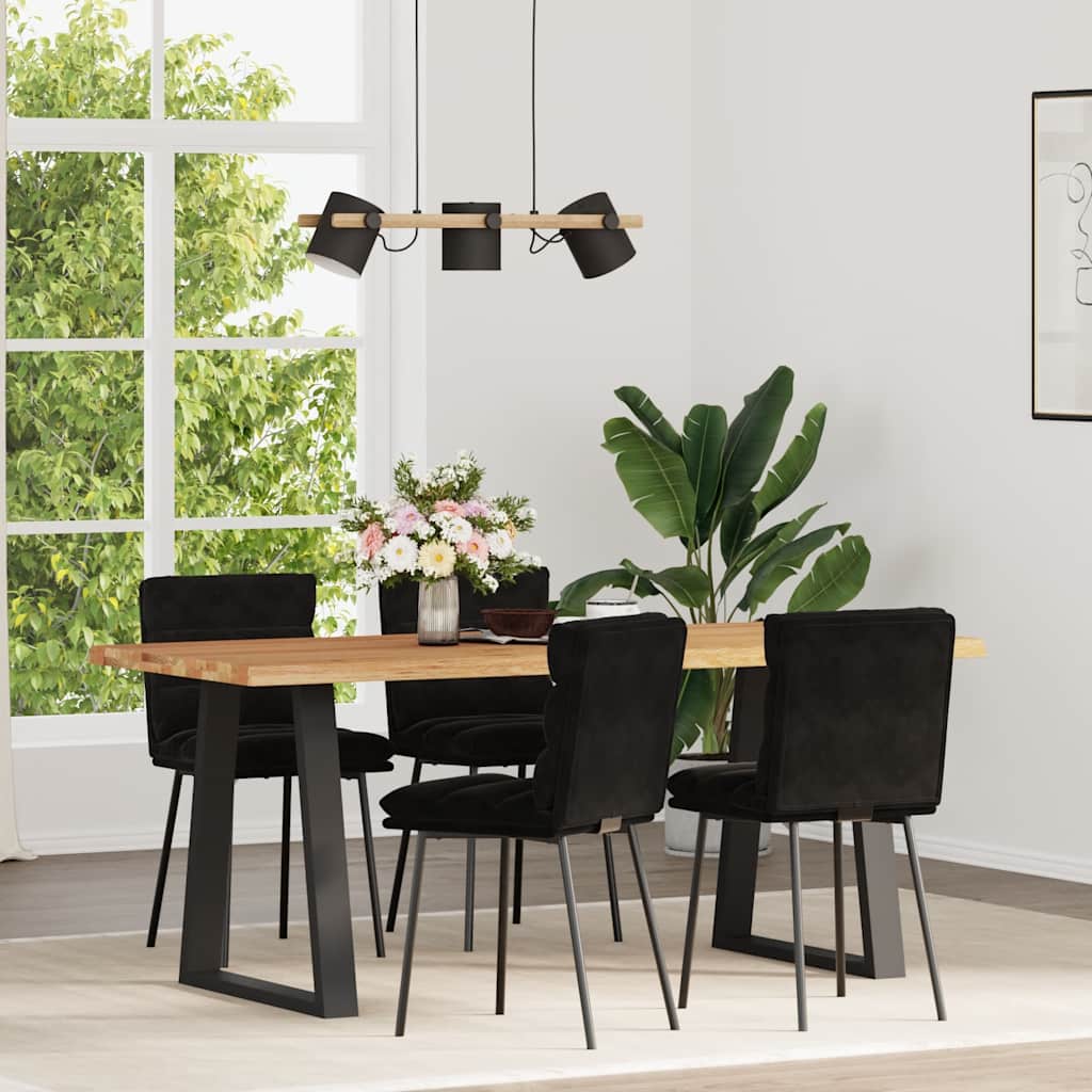 vidaXL Eetkamerstoelen 4 st fluweel blauw - Aashly