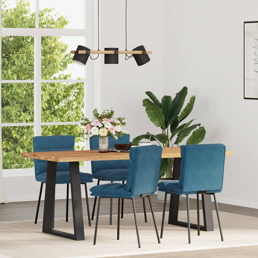 vidaXL Eetkamerstoelen 4 st fluweel blauw - Aashly