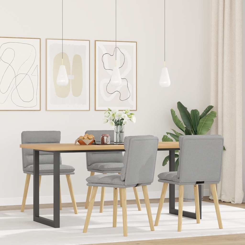 vidaXL Eetkamerstoelen 4 st stof crèmekleurig - Aashly