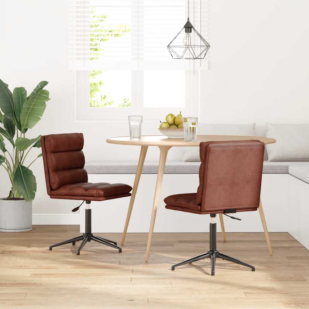 vidaXL Eetkamerstoelen 4 st kunstleer bruin - Aashly