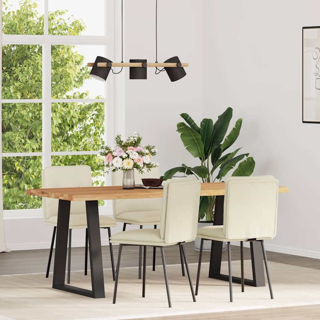 vidaXL Eetkamerstoelen 4 st fluweel lichtgrijs - Aashly