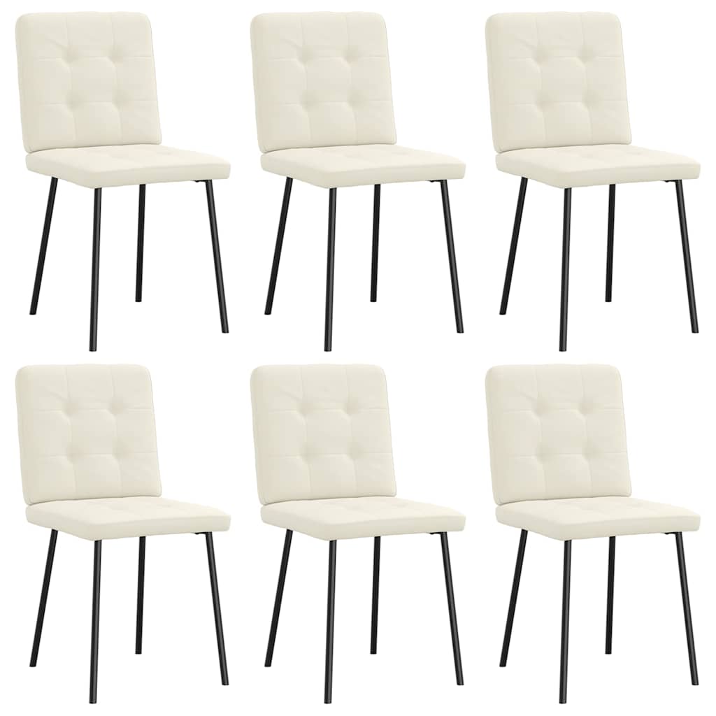 vidaXL Eetkamerstoelen 4 st fluweel crèmekleurig - Aashly