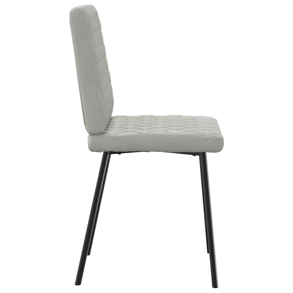 vidaXL Eetkamerstoelen 4 st fluweel lichtgrijs - Aashly