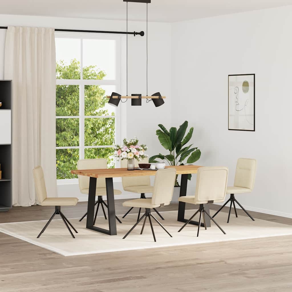 vidaXL Eetkamerstoelen 6 st stof donkergrijs - Aashly