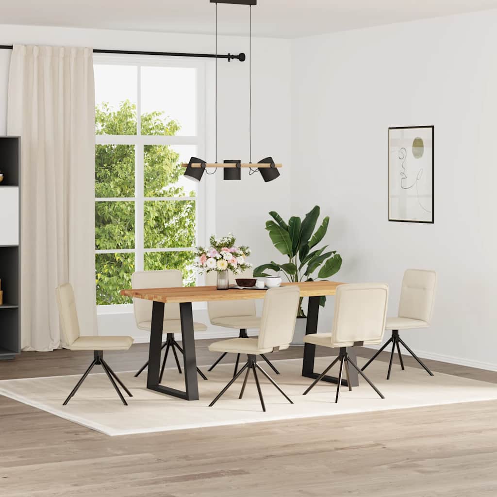 vidaXL Eetkamerstoelen 6 st stof donkergrijs - Aashly