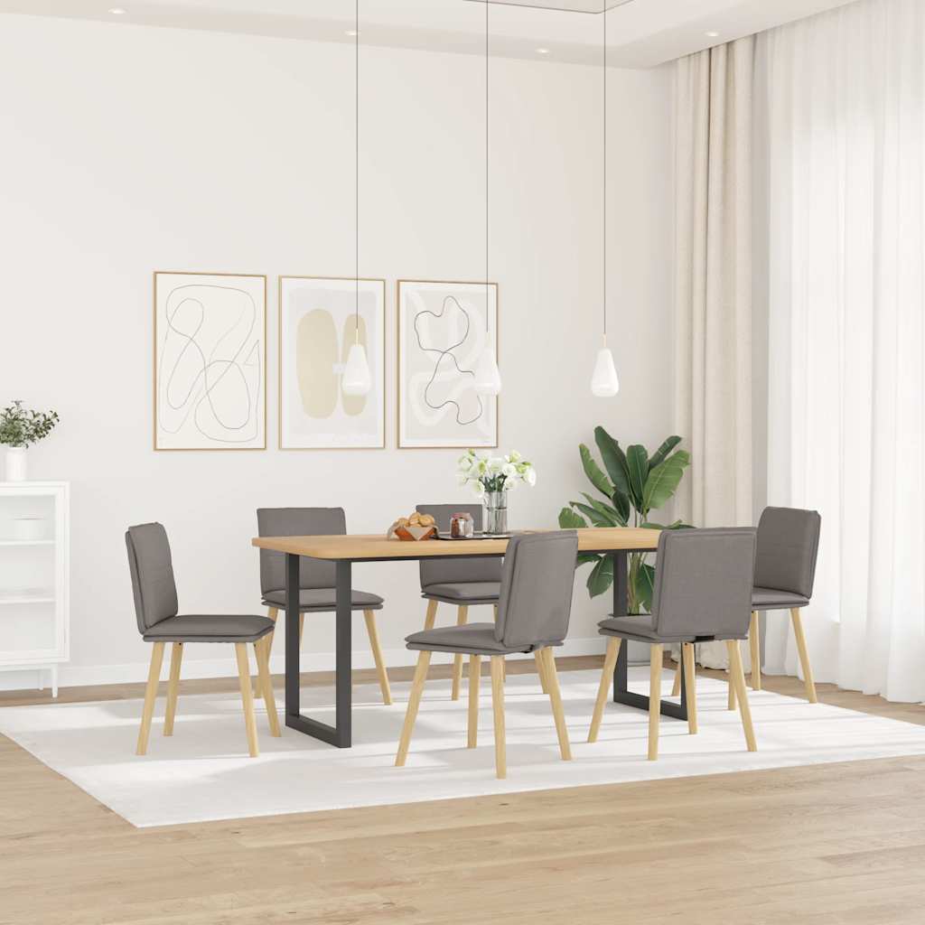 vidaXL Eetkamerstoelen draaibaar 2 st stof taupe - Aashly