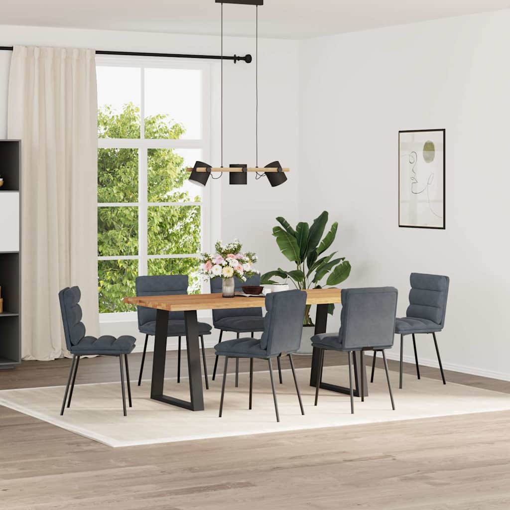 vidaXL Eetkamerstoelen 4 st fluweel blauw - Aashly