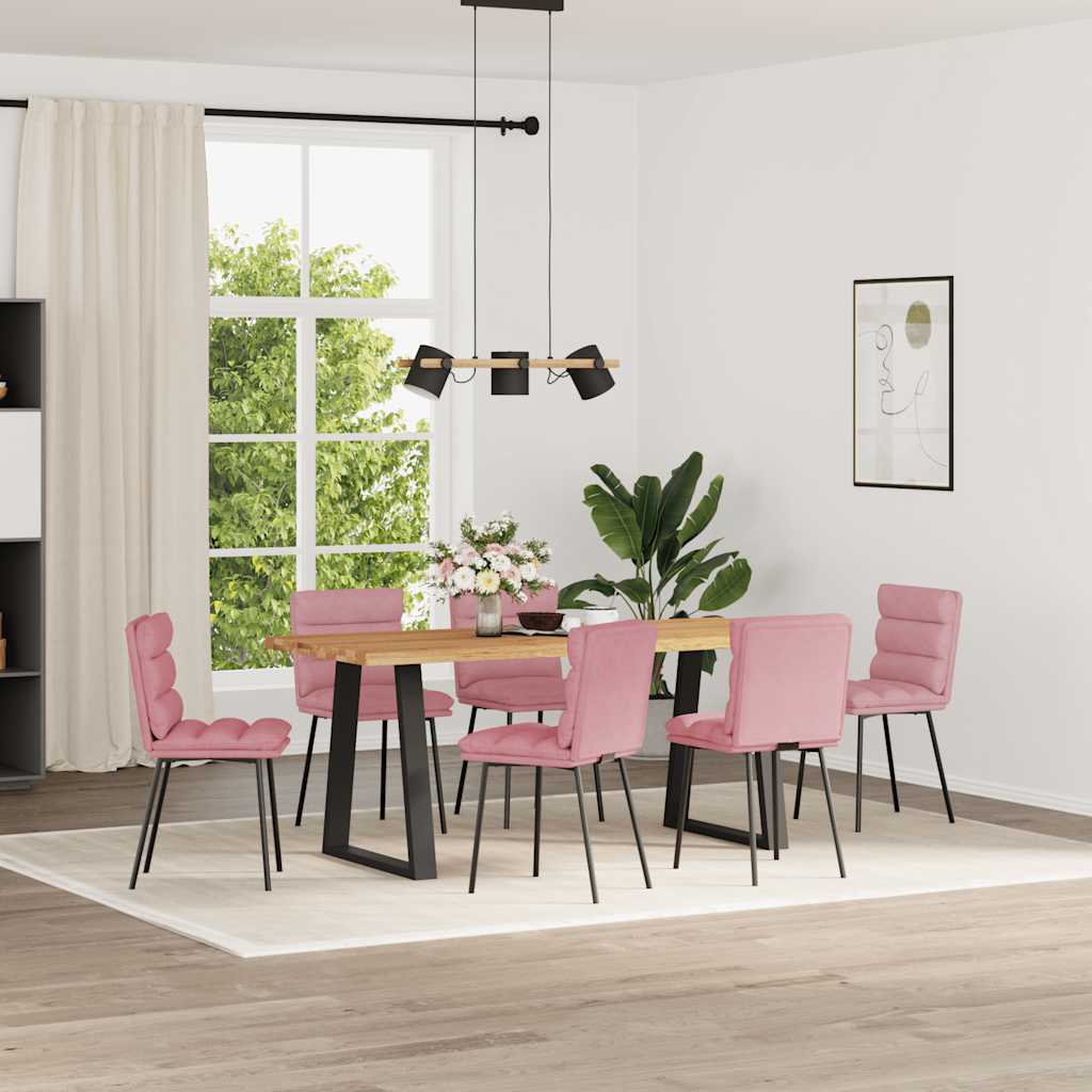 vidaXL Eetkamerstoelen 4 st fluweel blauw - Aashly