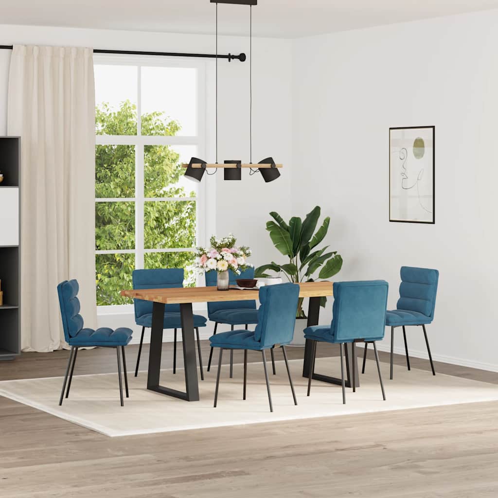 vidaXL Eetkamerstoelen 4 st fluweel blauw - Aashly