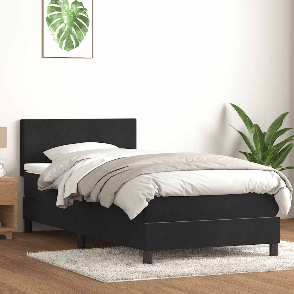 vidaXL Boxspring met matras fluweel donkergrijs 140x200 cm