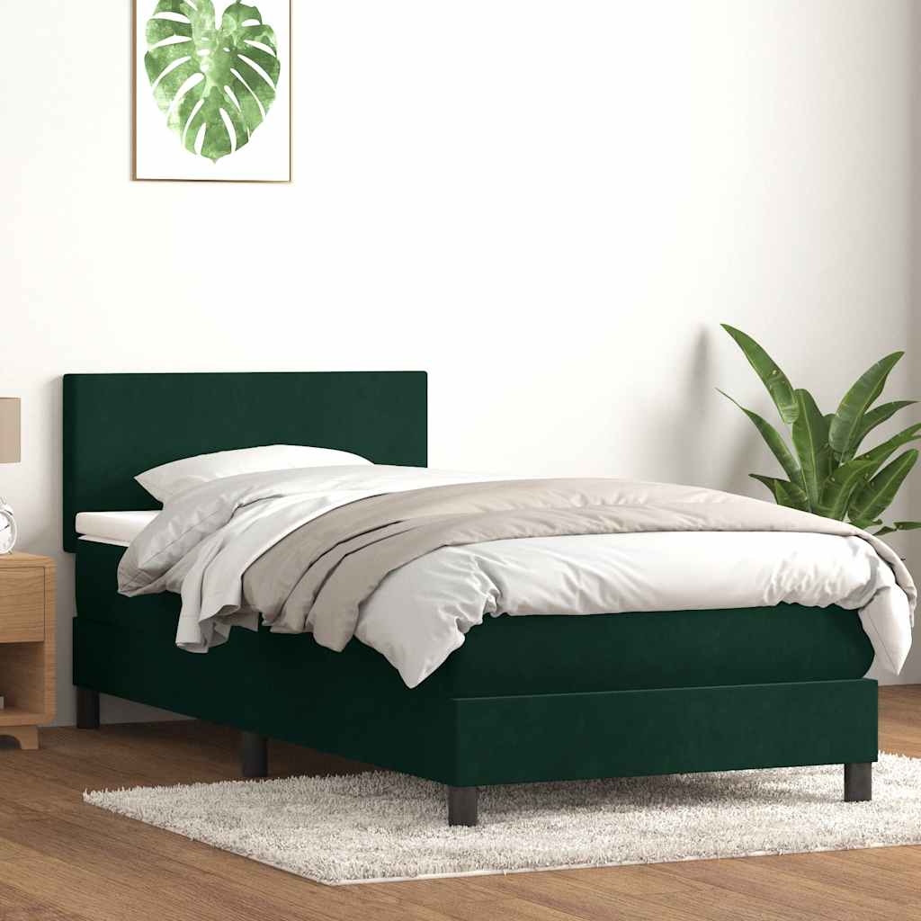 vidaXL Boxspring met matras fluweel donkergrijs 140x200 cm