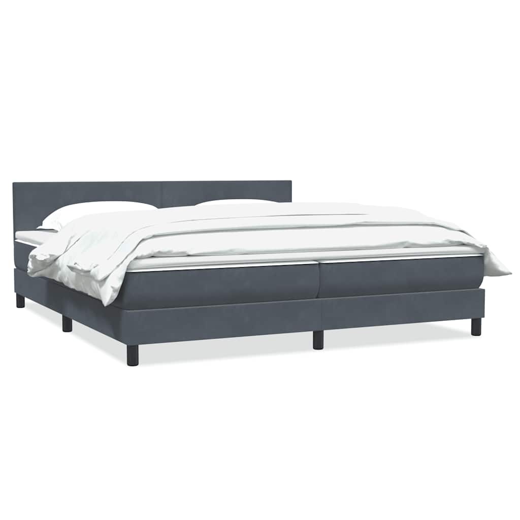 vidaXL Boxspring met matras fluweel donkergrijs 140x200 cm
