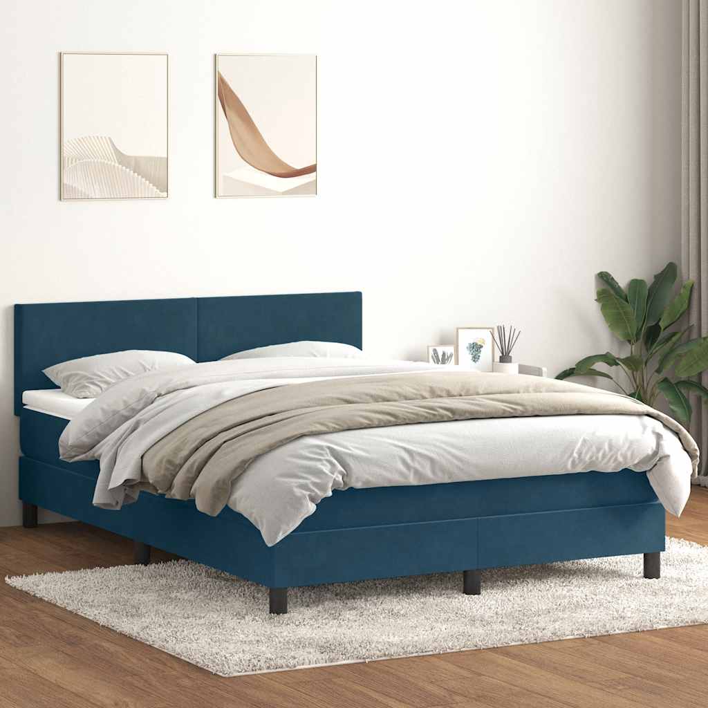 vidaXL Boxspring met matras fluweel donkergrijs 140x200 cm