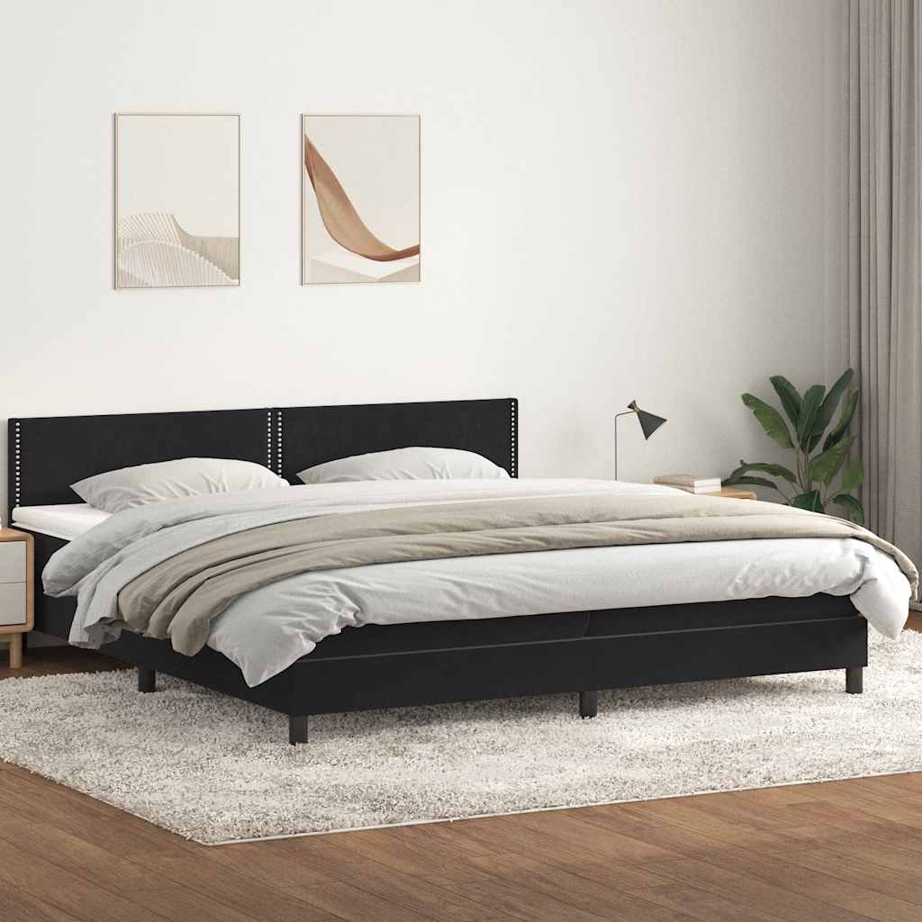 vidaXL Boxspring met matras fluweel donkergrijs 90x200 cm