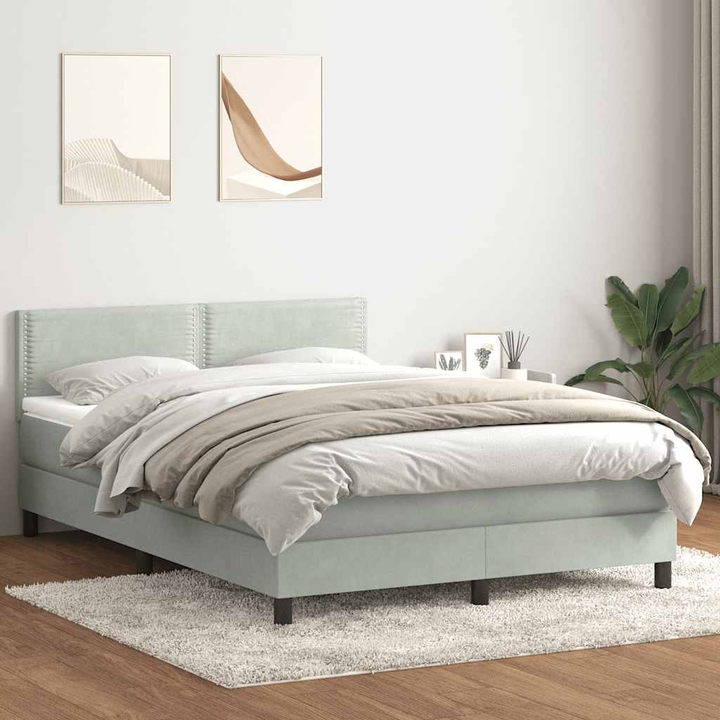 vidaXL Boxspring met matras fluweel donkergrijs 90x200 cm