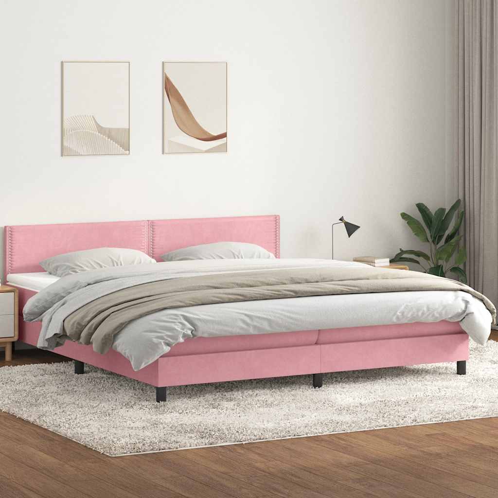 vidaXL Boxspring met matras fluweel donkergrijs 90x200 cm