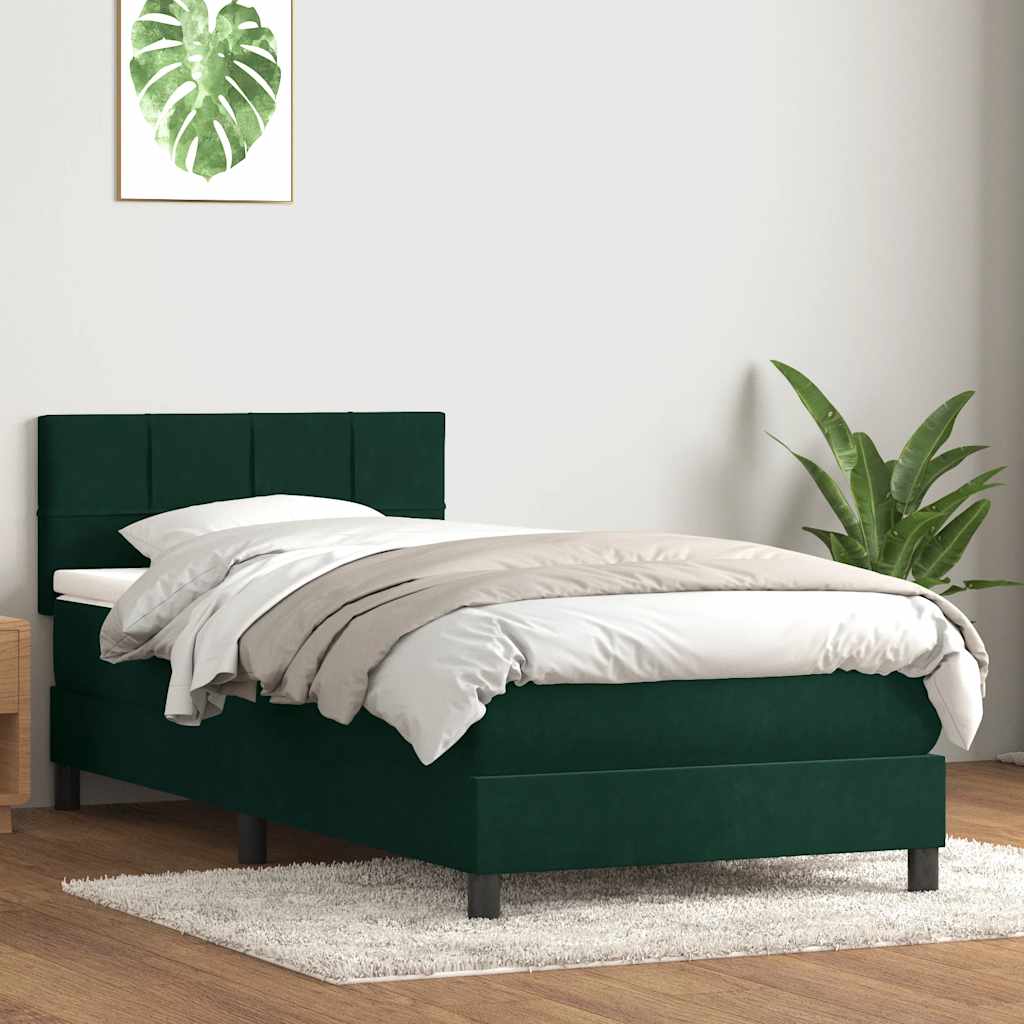 vidaXL Boxspring met matras fluweel donkergrijs 140x200 cm