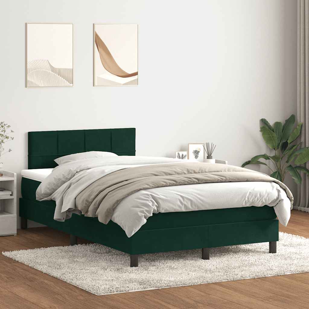 vidaXL Boxspring met matras fluweel donkergrijs 140x200 cm