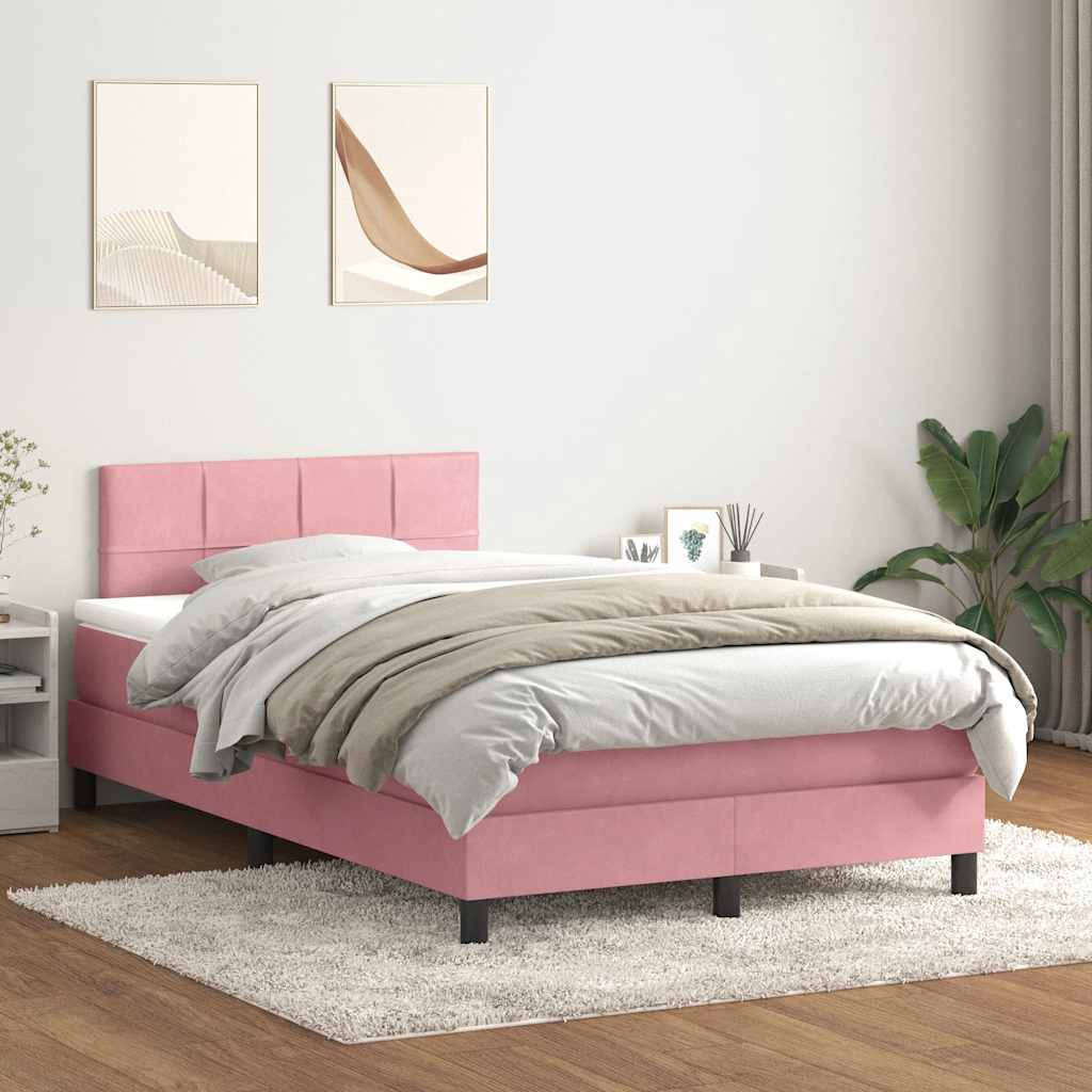 vidaXL Boxspring met matras fluweel donkergrijs 140x200 cm