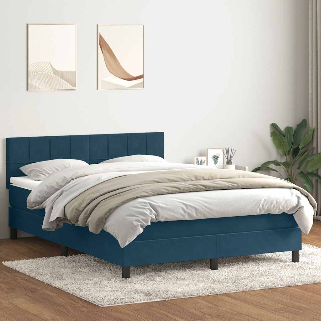 vidaXL Boxspring met matras fluweel donkergrijs 140x200 cm