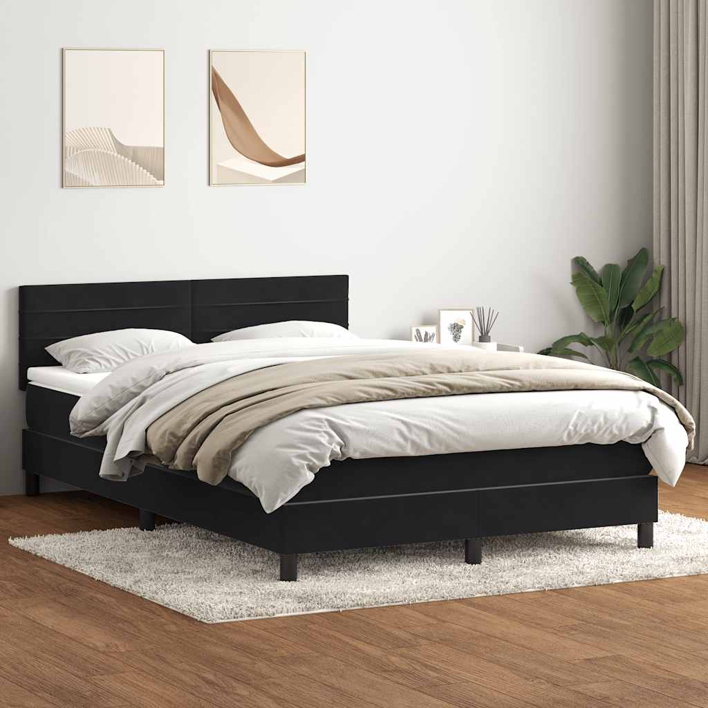 vidaXL Boxspring met matras fluweel donkergrijs 90x200 cm