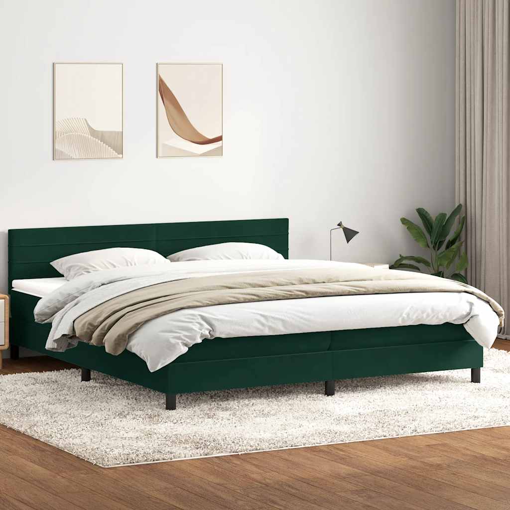 vidaXL Boxspring met matras fluweel donkergrijs 90x200 cm