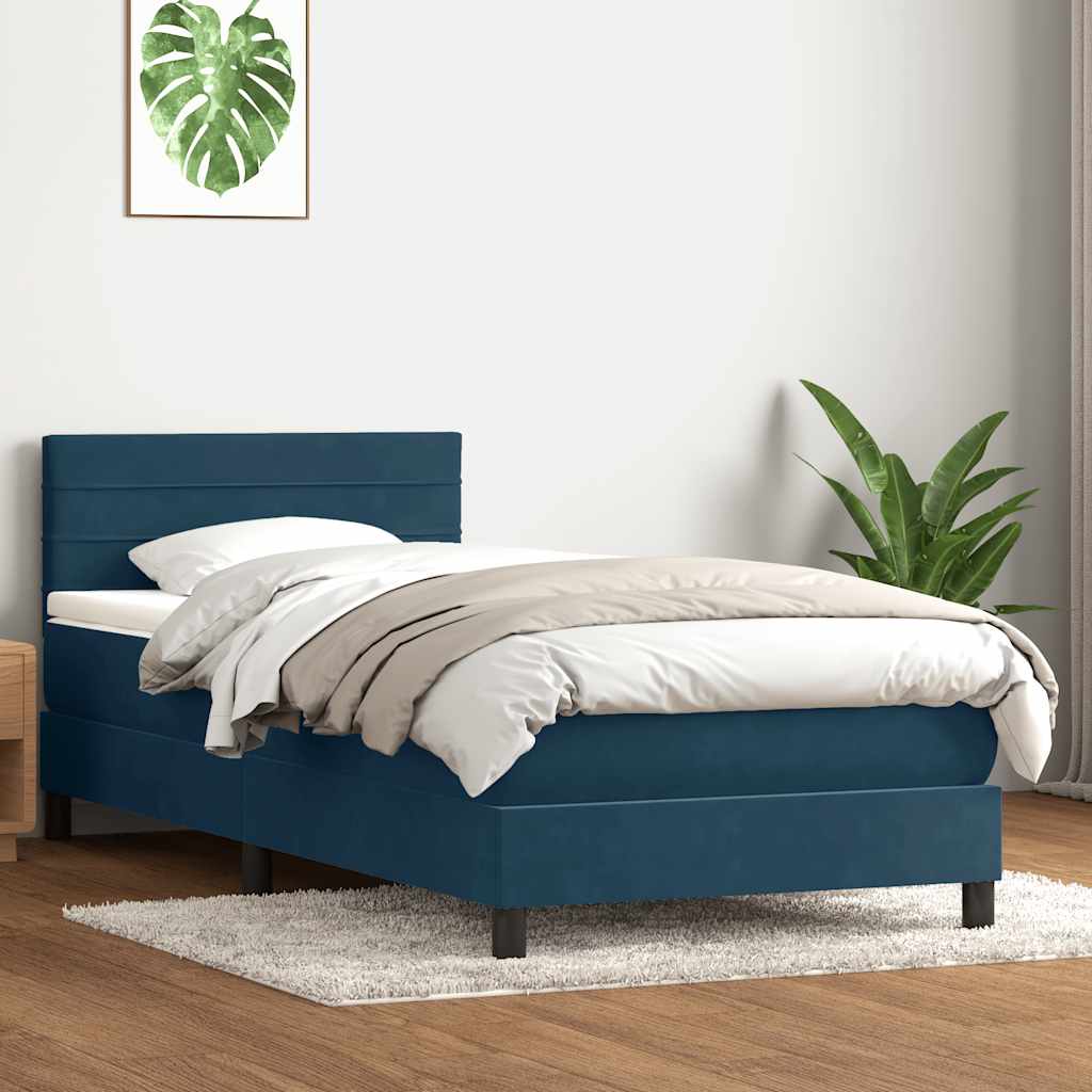 vidaXL Boxspring met matras fluweel donkergrijs 90x200 cm