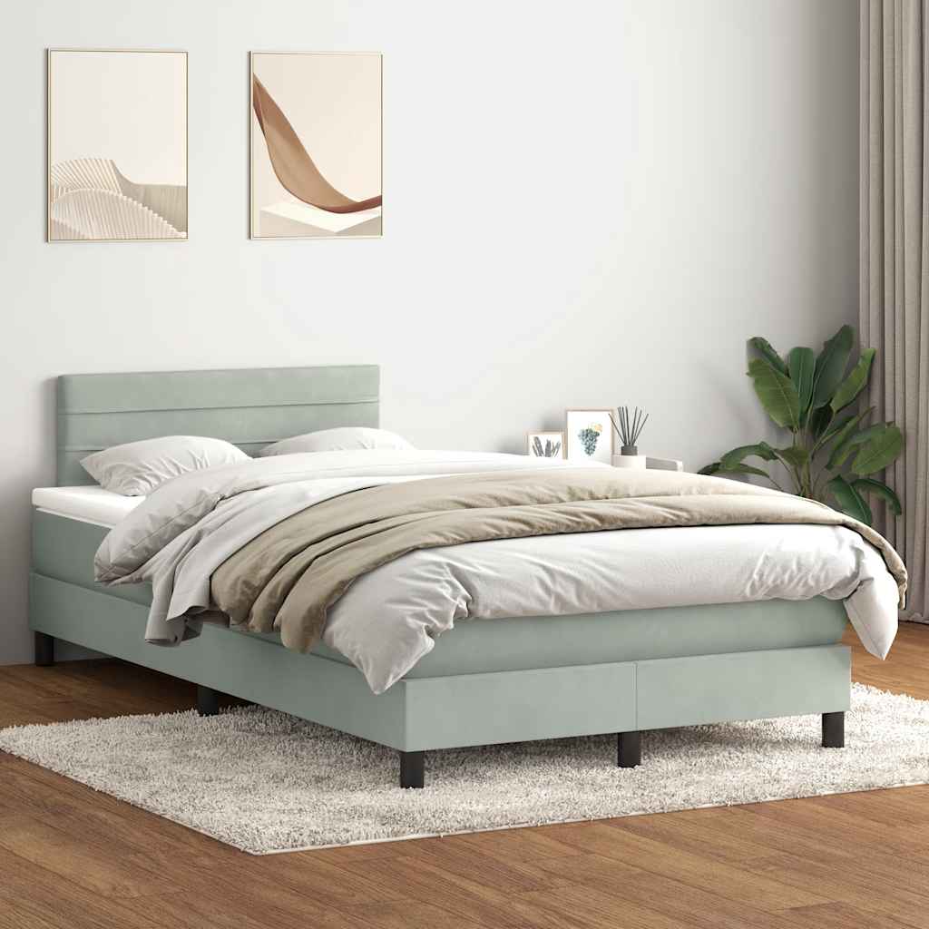 vidaXL Boxspring met matras fluweel donkergrijs 90x200 cm