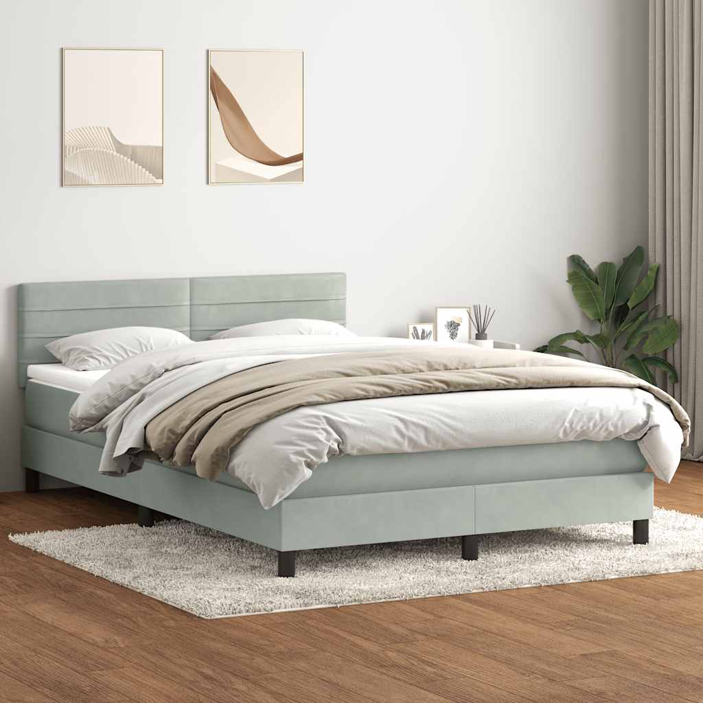 vidaXL Boxspring met matras fluweel donkergrijs 90x200 cm