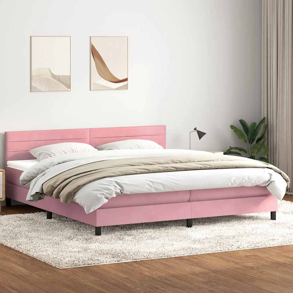 vidaXL Boxspring met matras fluweel donkergrijs 90x200 cm