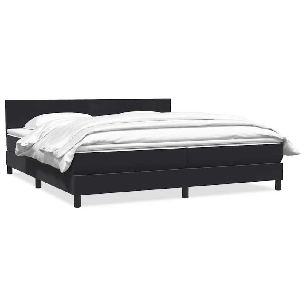 vidaXL Boxspring met matras fluweel donkergrijs 140x200 cm