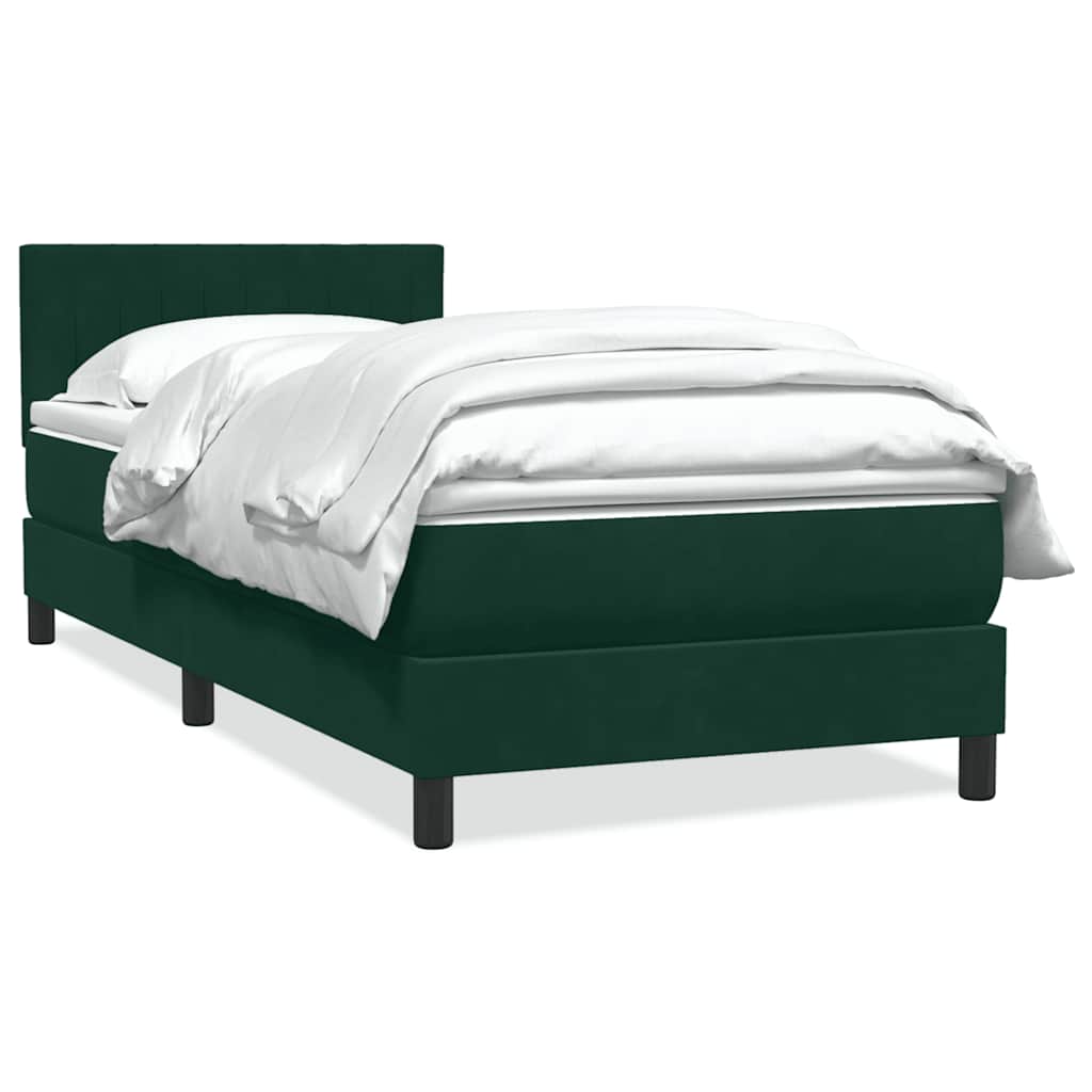 vidaXL Boxspring met matras fluweel donkergrijs 140x200 cm