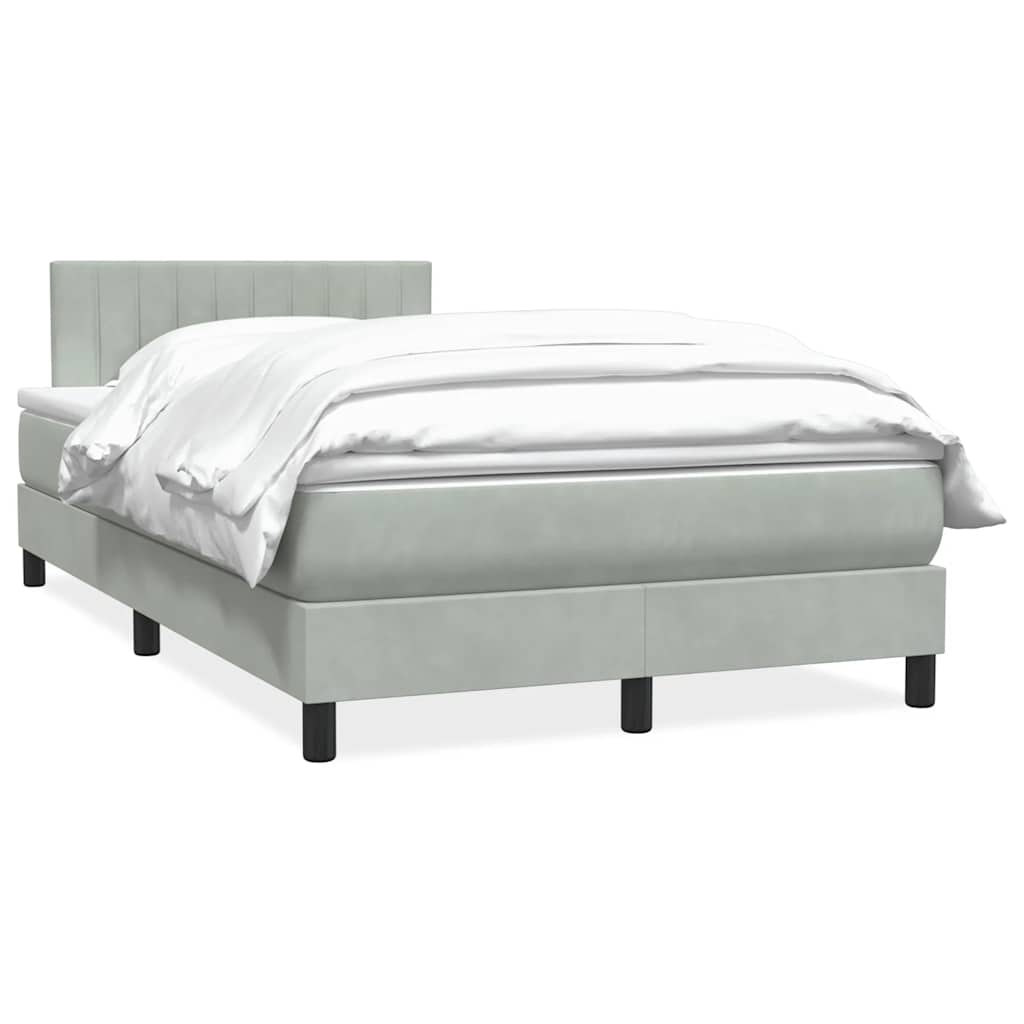 vidaXL Boxspring met matras fluweel donkergrijs 140x200 cm