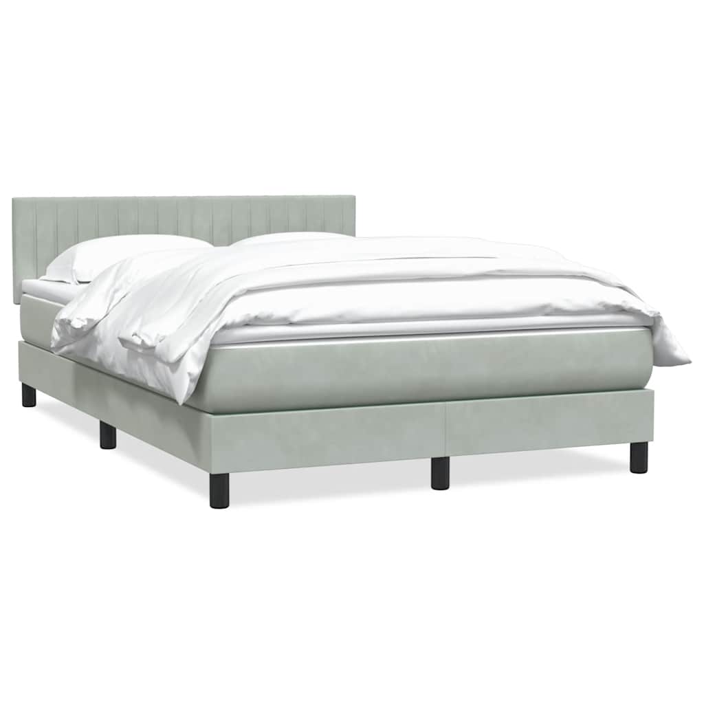 vidaXL Boxspring met matras fluweel donkergrijs 140x200 cm
