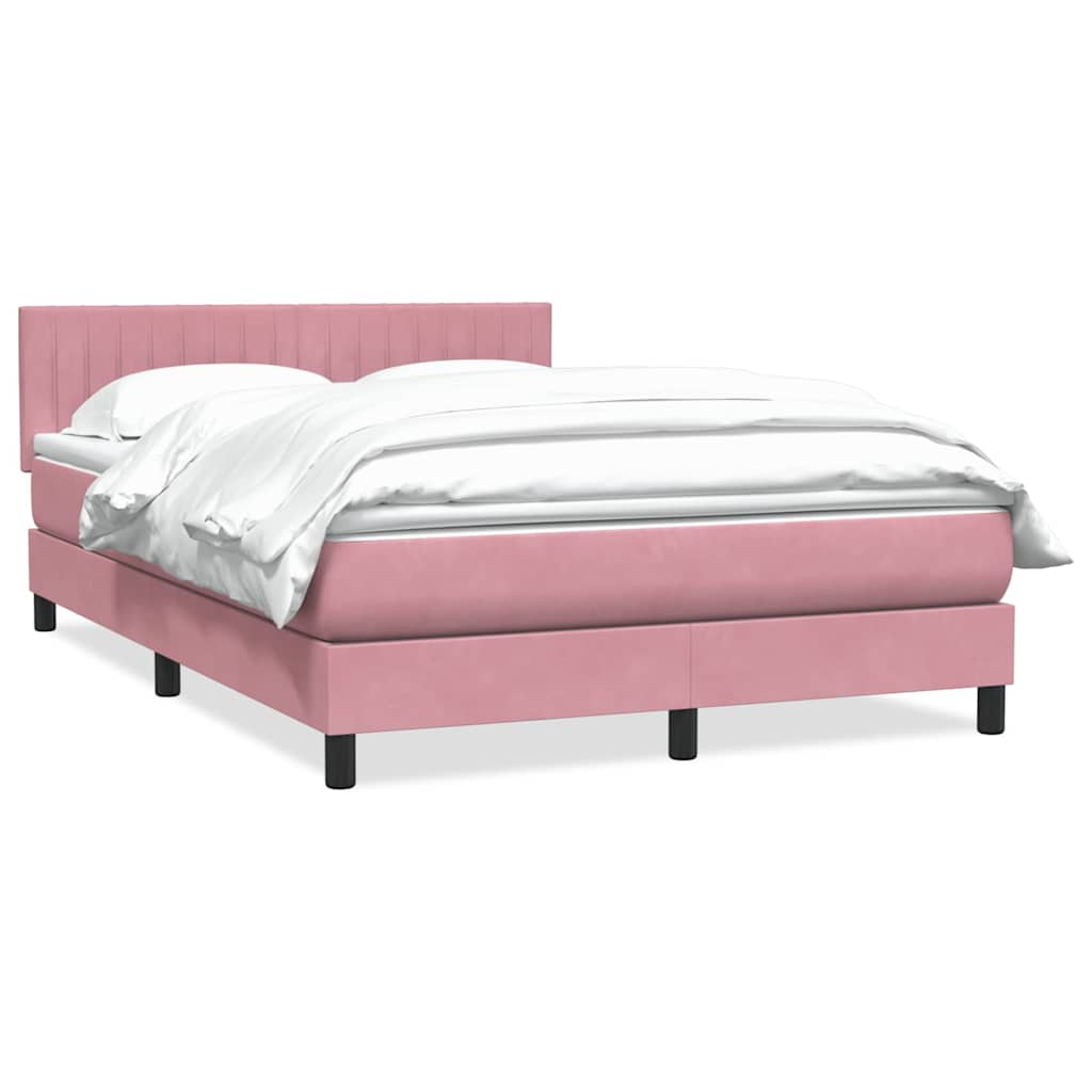 vidaXL Boxspring met matras fluweel donkergrijs 140x200 cm