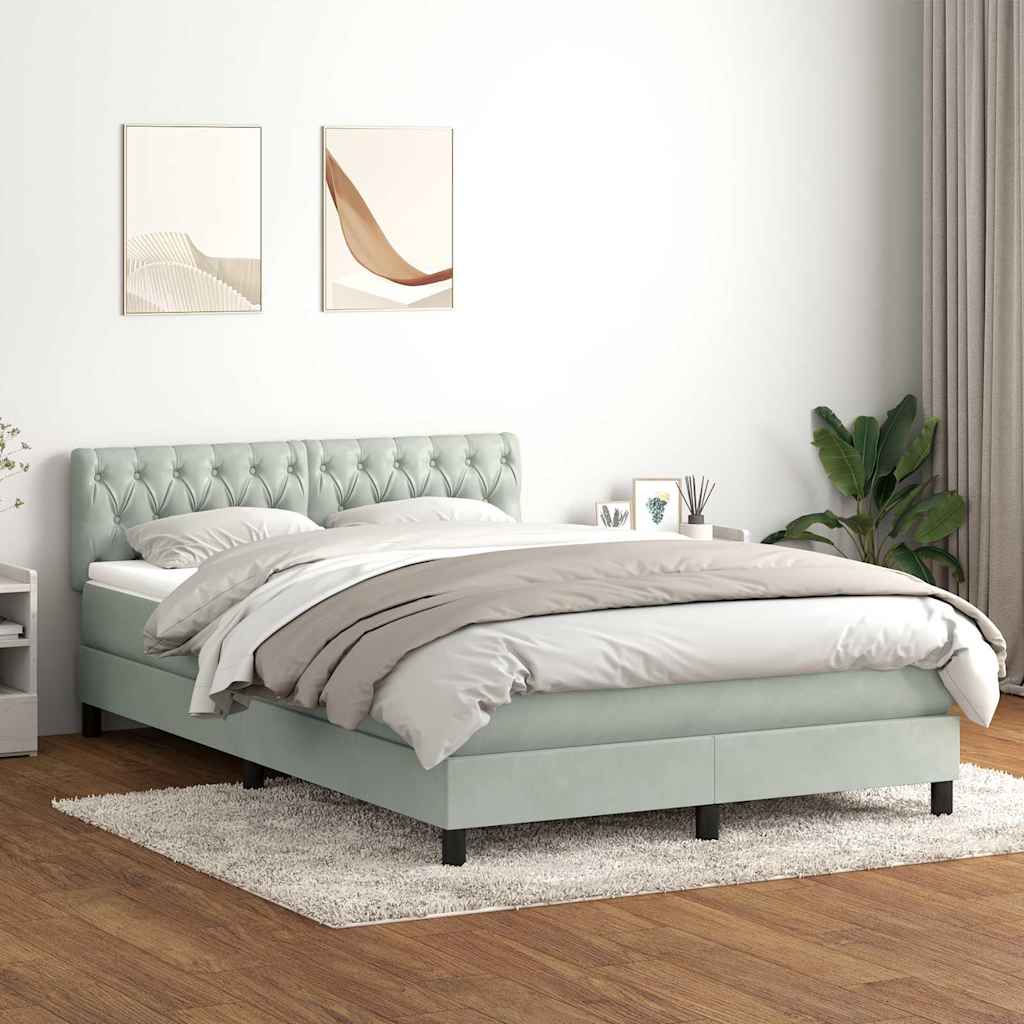 vidaXL Boxspring met matras fluweel donkergrijs 90x200 cm