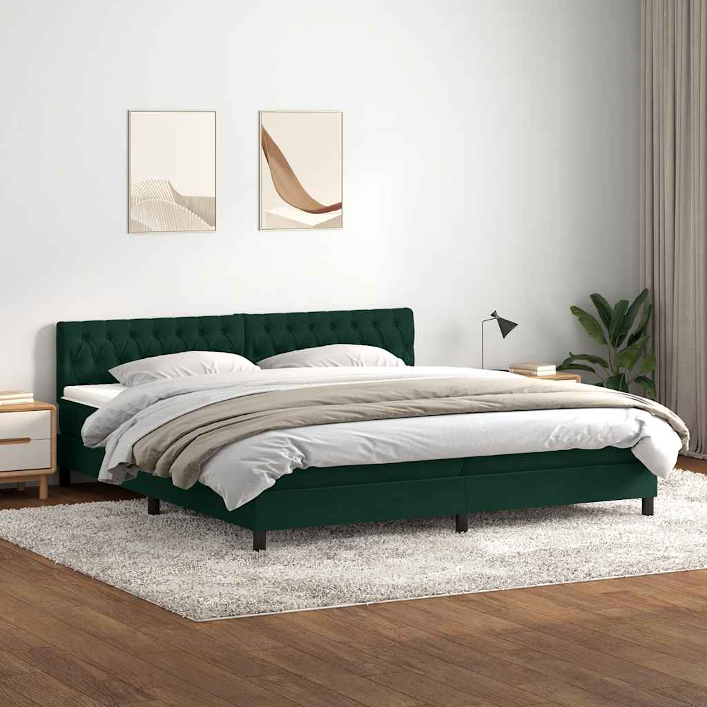 vidaXL Boxspring met matras fluweel donkergrijs 90x200 cm