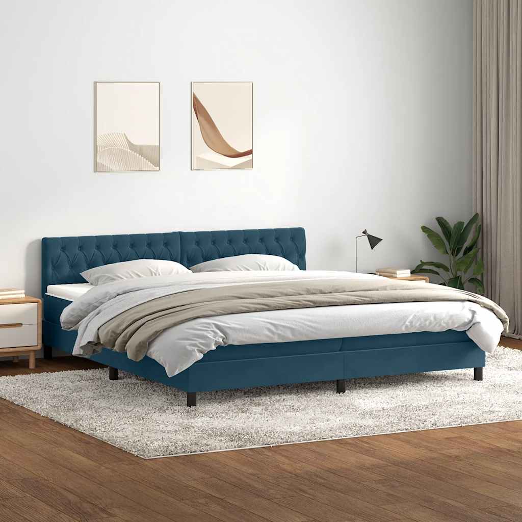 vidaXL Boxspring met matras fluweel donkergrijs 90x200 cm