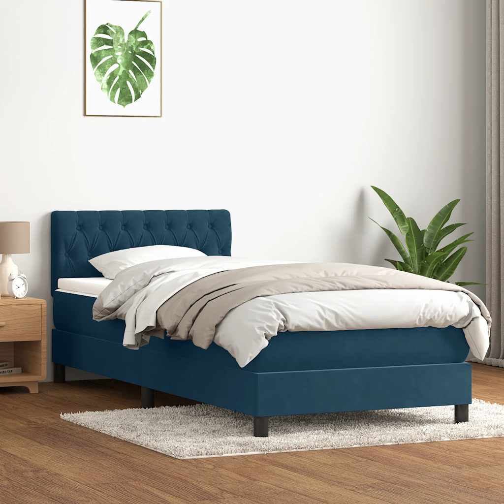 vidaXL Boxspring met matras fluweel donkergrijs 90x200 cm