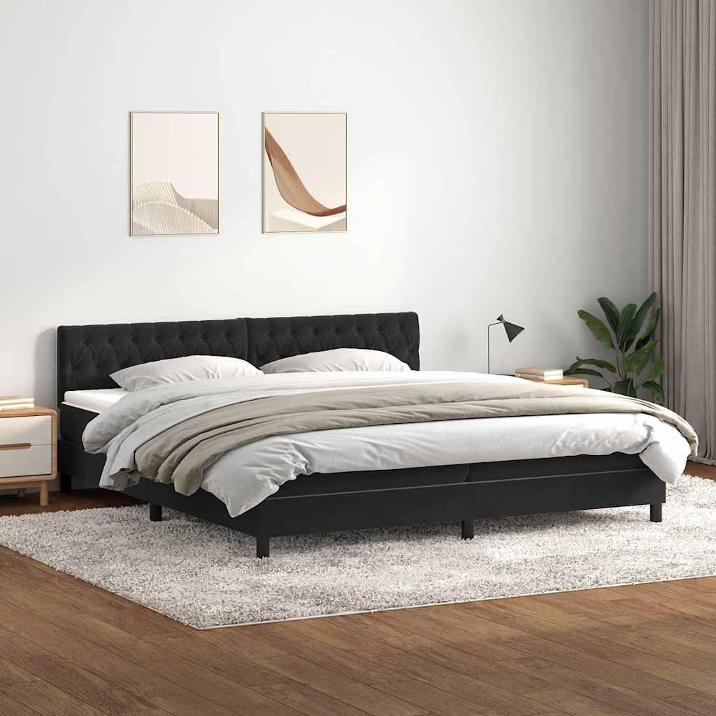 vidaXL Boxspring met matras fluweel donkergrijs 90x200 cm