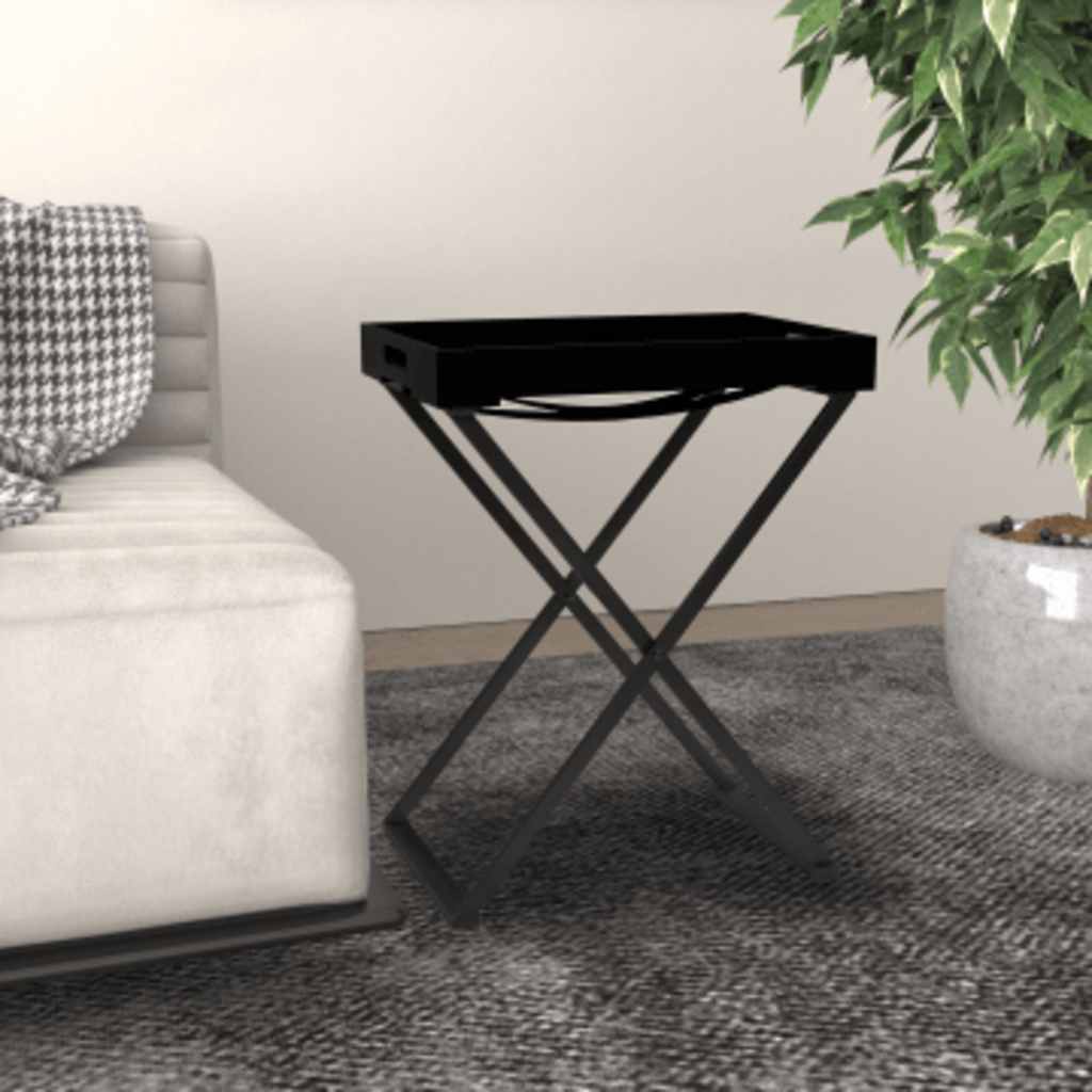 vidaXL Klaptafel 48x34x61 cm MDF goudkleurig en zwart