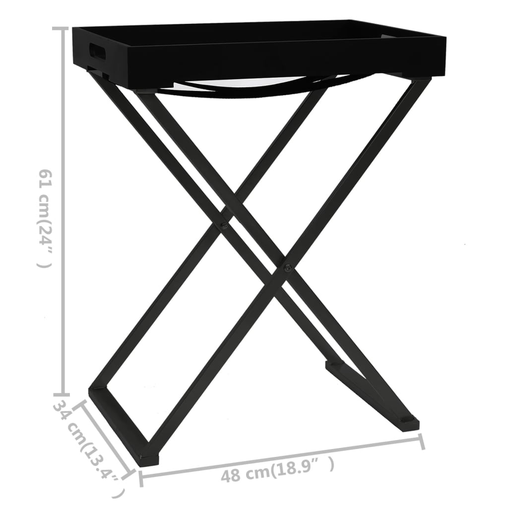 vidaXL Klaptafel 48x34x61 cm MDF goudkleurig en zwart