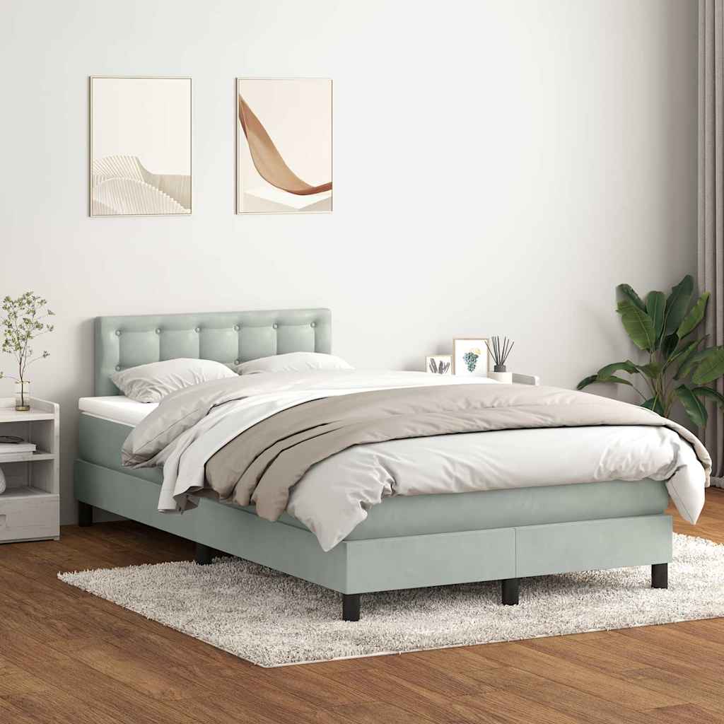 vidaXL Boxspring met matras fluweel donkergrijs 140x200 cm